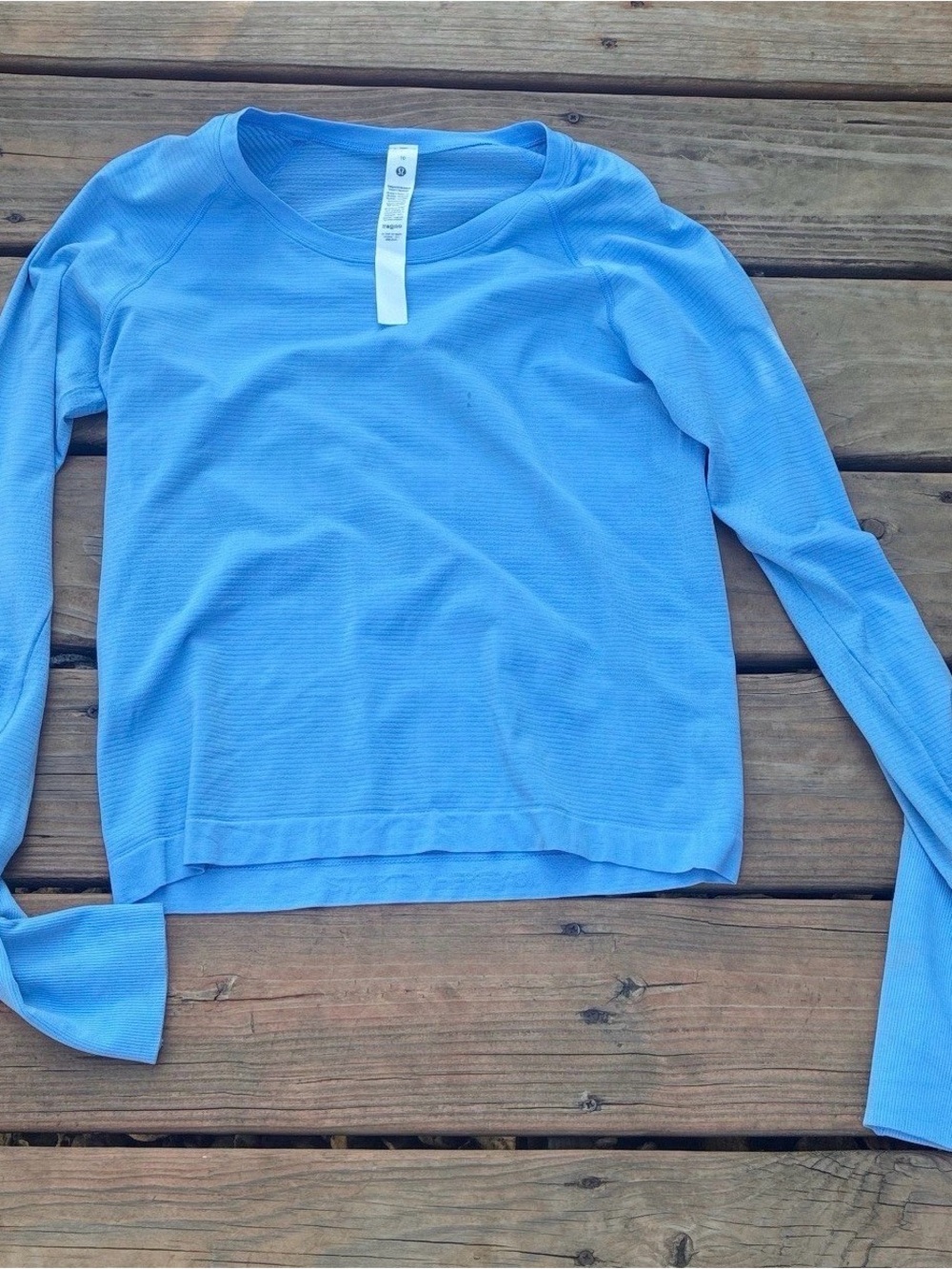 lululemon athletica Light Blue Long Sleeve Crewneck Top